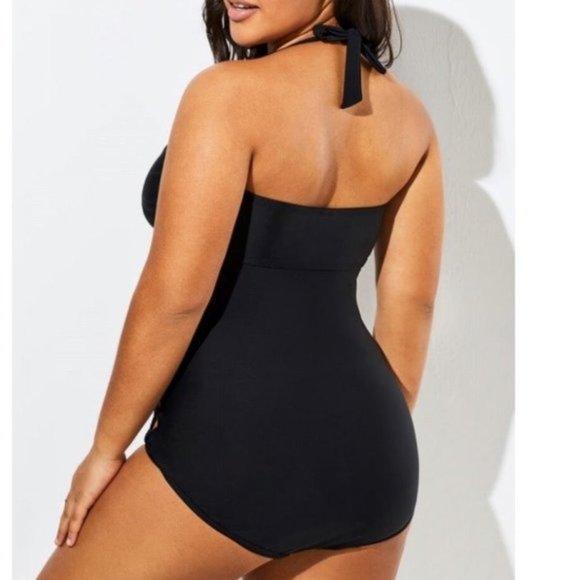 Black Cut Out One Piece Swimsuit Size 3XL - Picture 4 of 6